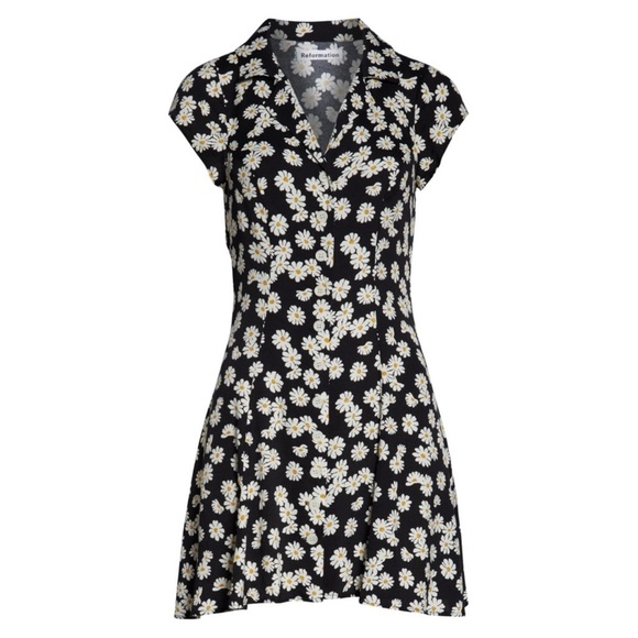 Reformation | White Daisy Concord Floral Mini Dress ~ US 4 - Picture 3 of 9